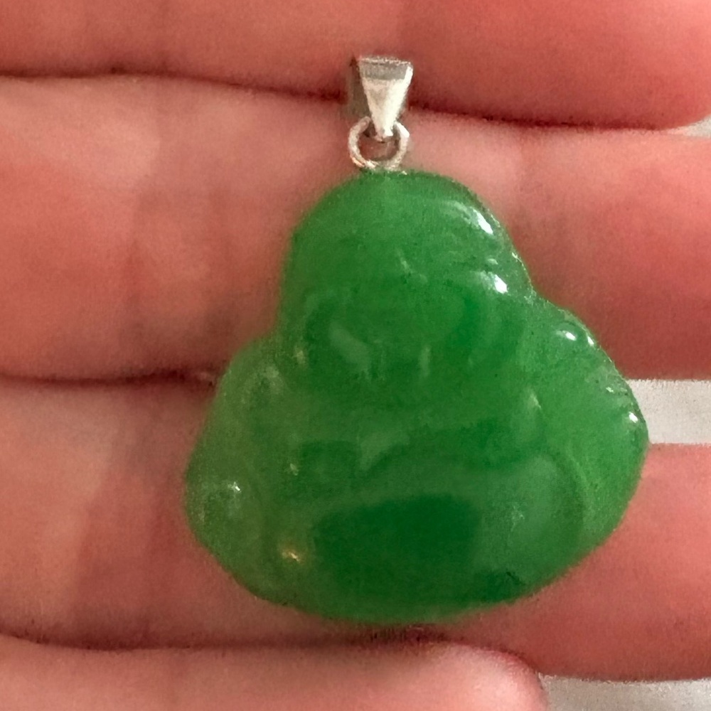 Elegant Green Buddha Pendant Necklace